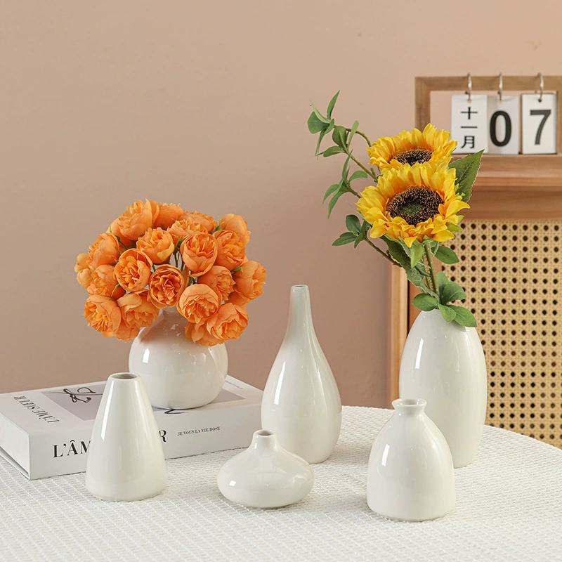 Ins белая керамическая ваза гидропонная цветочная композиция для украшения столешницы свежая ваза ароматерапия маленькая бутылка трансграничная новая