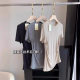 Pleated Wool Tencel Short-Sleeved T-Shirt for Women Summer Thin Slimming Look Waist Asymmetrical T-Shirt Slimming Look Mask Top