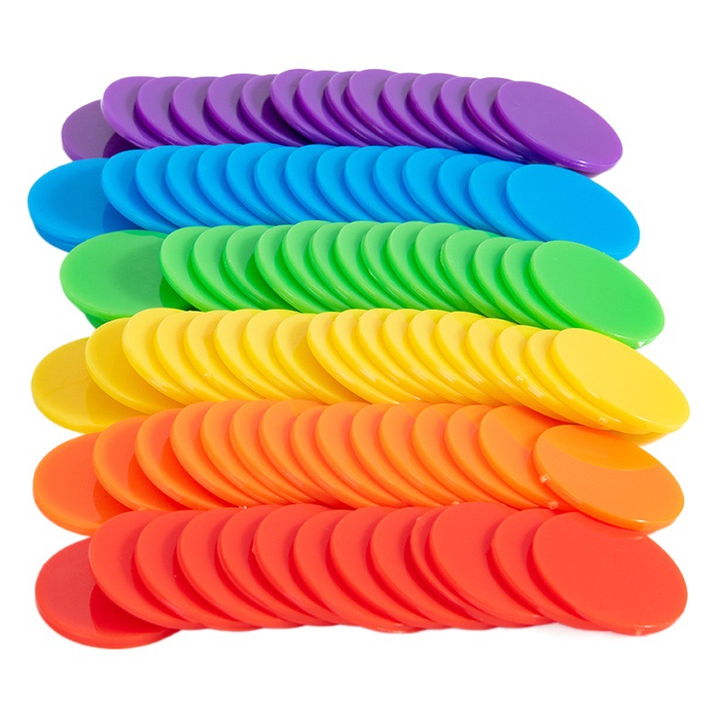 Plastic Chip Coin Teaching Aids Color Blank Small Round Student Kindergarten Bonus Coin Points Coin Children Toy Coin