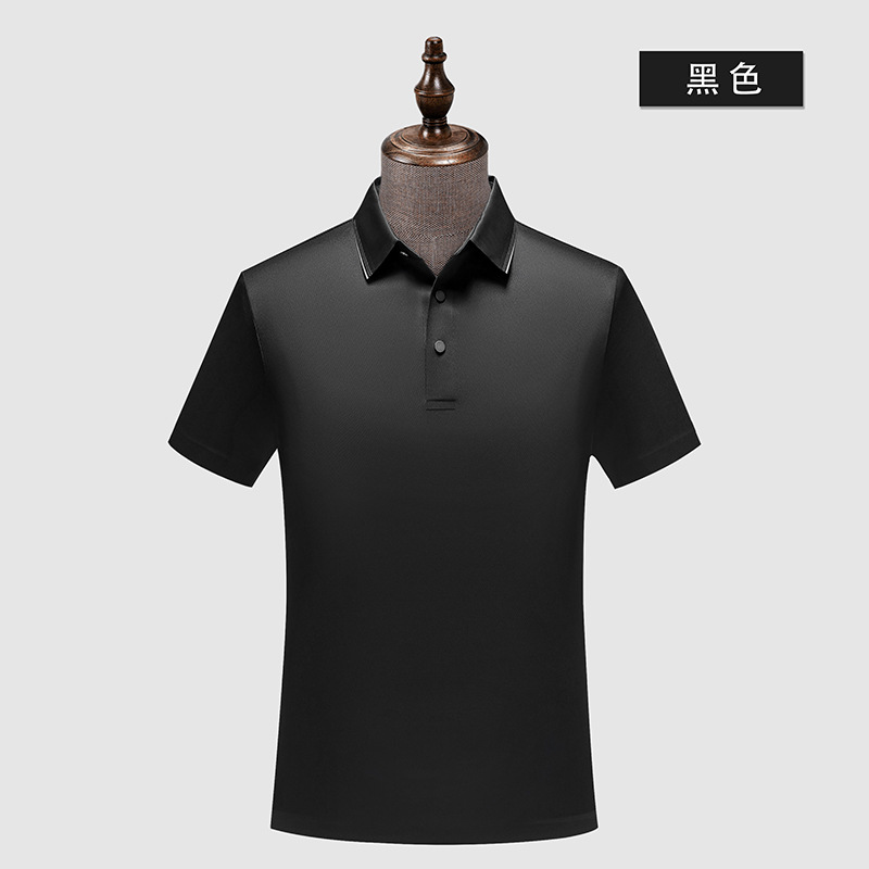 Brocado a cuadros amoníaco sin costuras 5A antibacteriano color sólido cuello de segundo nivel camisa de polo logotipo impreso personalizado ropa de trabajo de secado rápido overoles