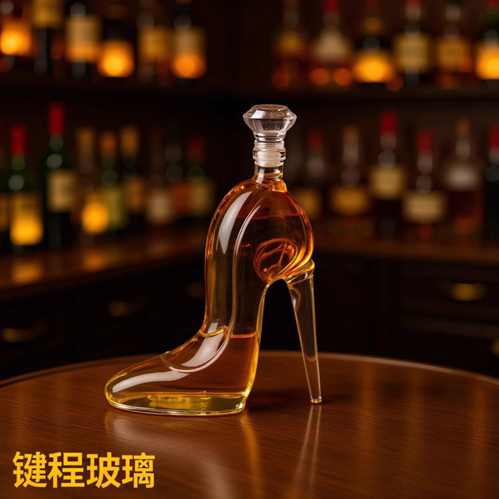 玻璃酒瓶高跟鞋泡酒玻璃加厚红酒瓶威士忌大容量空酒瓶