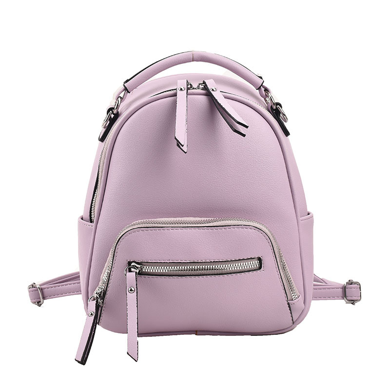 Fashionable And Versatile Solid Color Backpack Women's Urban Minimalist PU Business Backpack_voghion.com