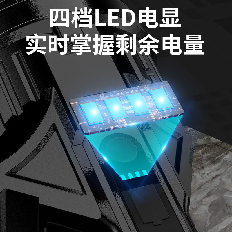 Transfronterizo nueva lámpara portátil al aire libre multifuncional de alta potencia lámpara de trabajo gran iluminación de inundación con lámpara de mantenimiento de visualización eléctrica