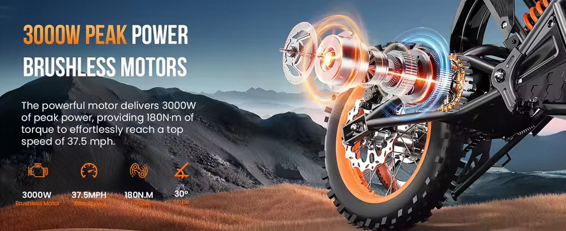In-stock at US overseas warehouse: 60V20Ah high-power electric off-road motorcycle, two-wheeled electric bike