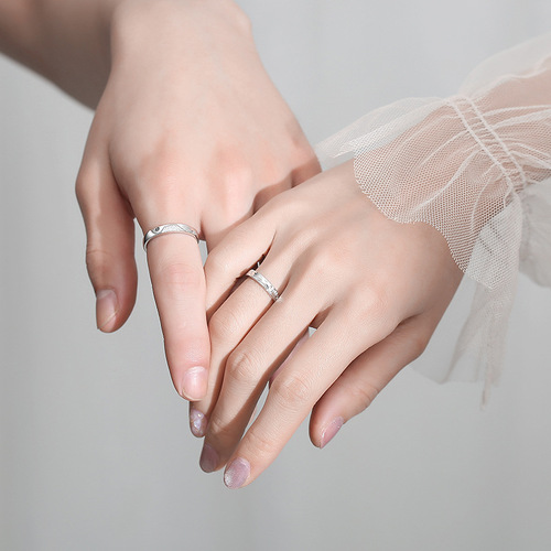 Original new mountain alliance vow couple ring sterling silver men and women pair niche design plain circle sun and moon ring gift