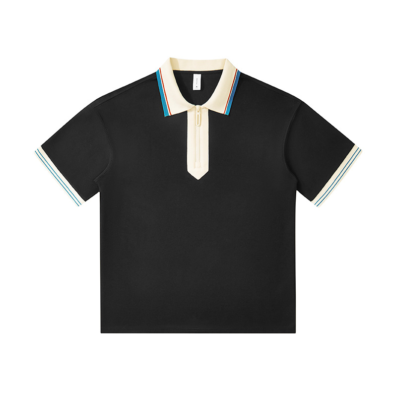 Semia cremallera color poliéster algodón empresa ropa de trabajo ropa deportiva con solapa camiseta de polo de manga corta personalizada