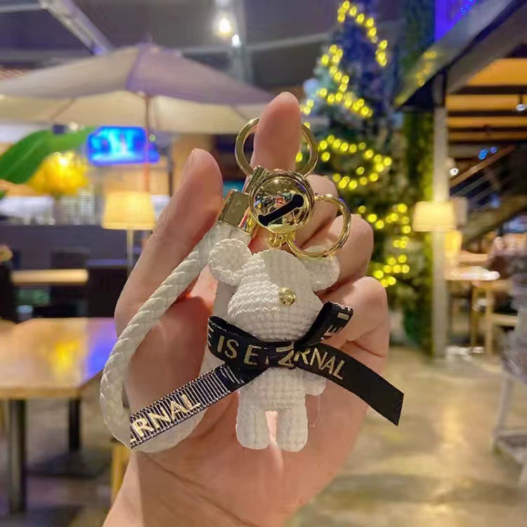 Креативный милый галстук-бабочка медведь брелок Мультфильм Пластиковый шерстяной медведь брелок Изысканная Женская пара кулон оптом