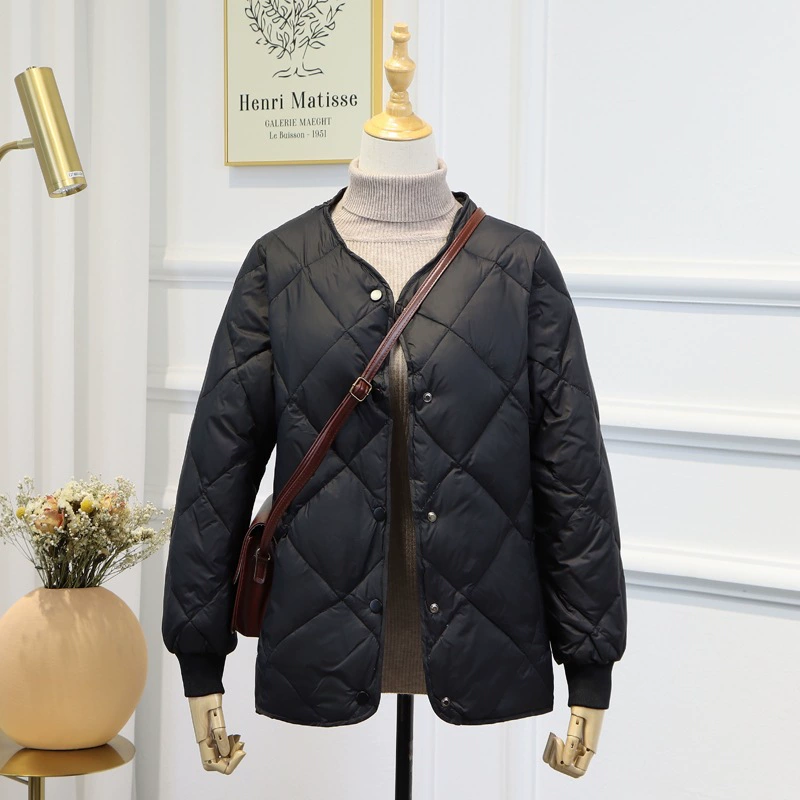 Thin down jacket, oversize, lightweight padded coat, S–L, 4 colors