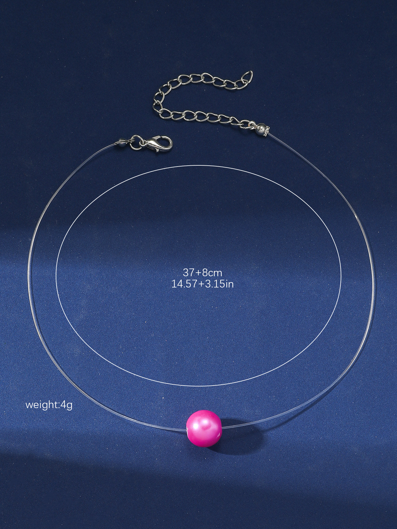 Fishing Line Chain Material Simple Style Solid Color Artificial Pearl Resin Women's Necklace