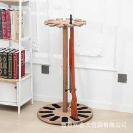 木制玩具枪收纳架儿童玩具枪支展示架室内实木垂直枪架收纳展示架