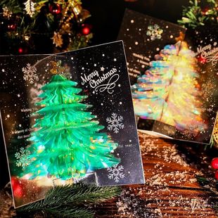 3d Christmas card three-dimensional Christmas tree card creative Christmas student gift Christmas activities gift wholesale