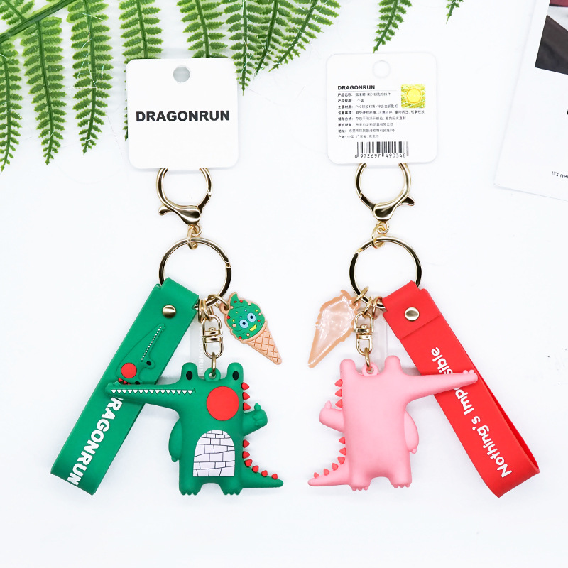 正版授权创意摇滚鳄鱼钥匙扣挂件 pvc汽车个性钥匙挂件书包挂饰