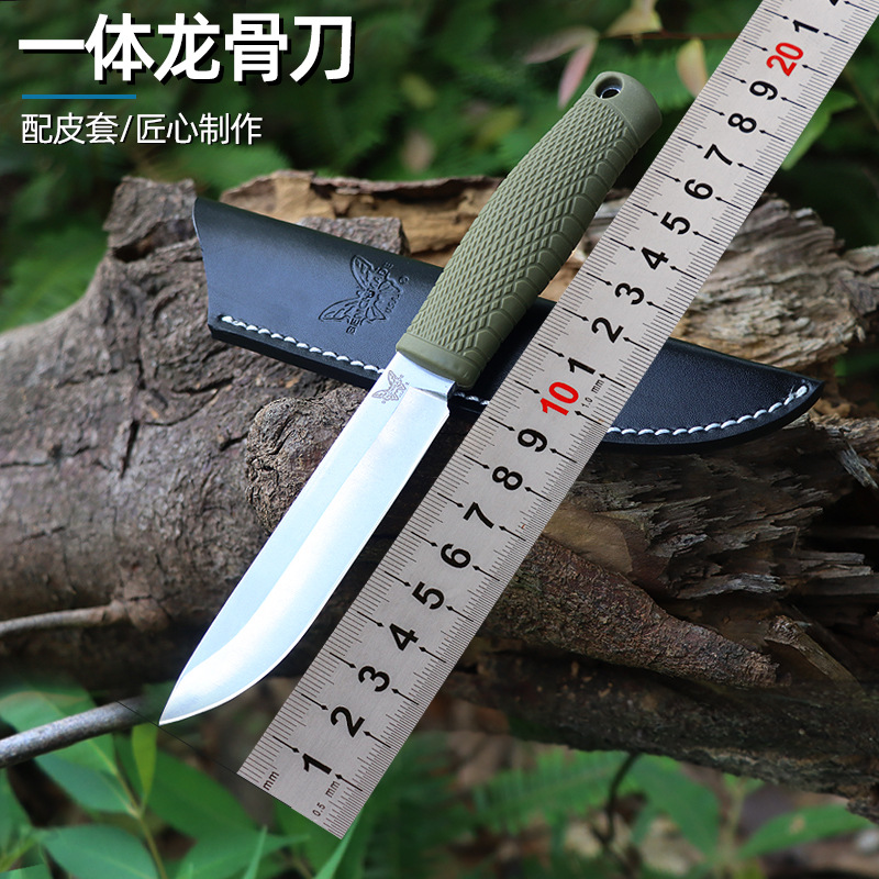 一体龙骨和橡塑手柄小直刀高硬度户外防身刀野营随身小直刀锋利刀