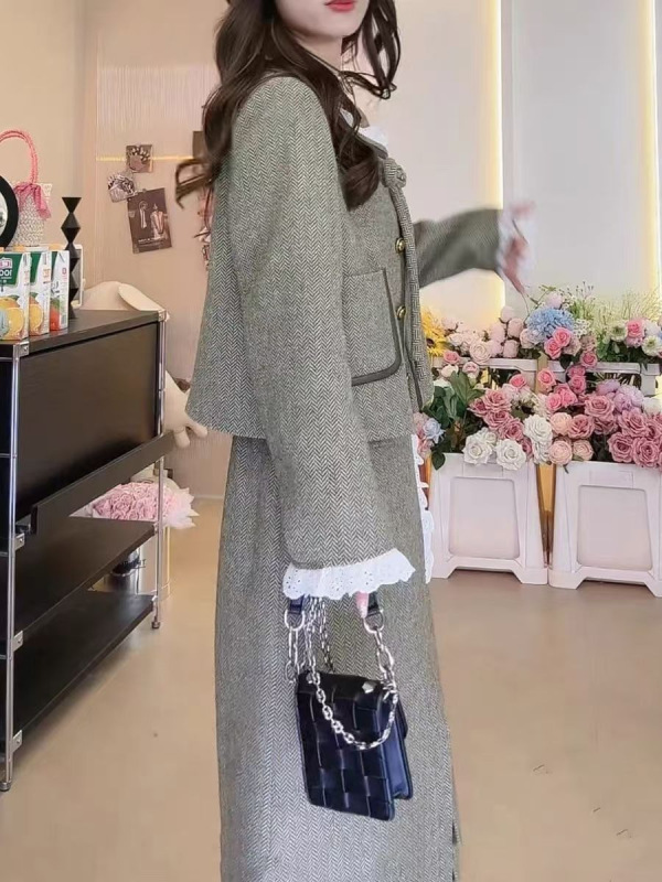 小香风套装深秋装搭配一整套外套上衣半身裙高级感小洋装两件套女|undefined