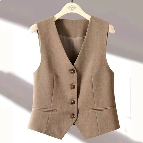Suit vest, short-style waistcoat, versatile slim-fit spring/autumn sleeveless bolero jacket
