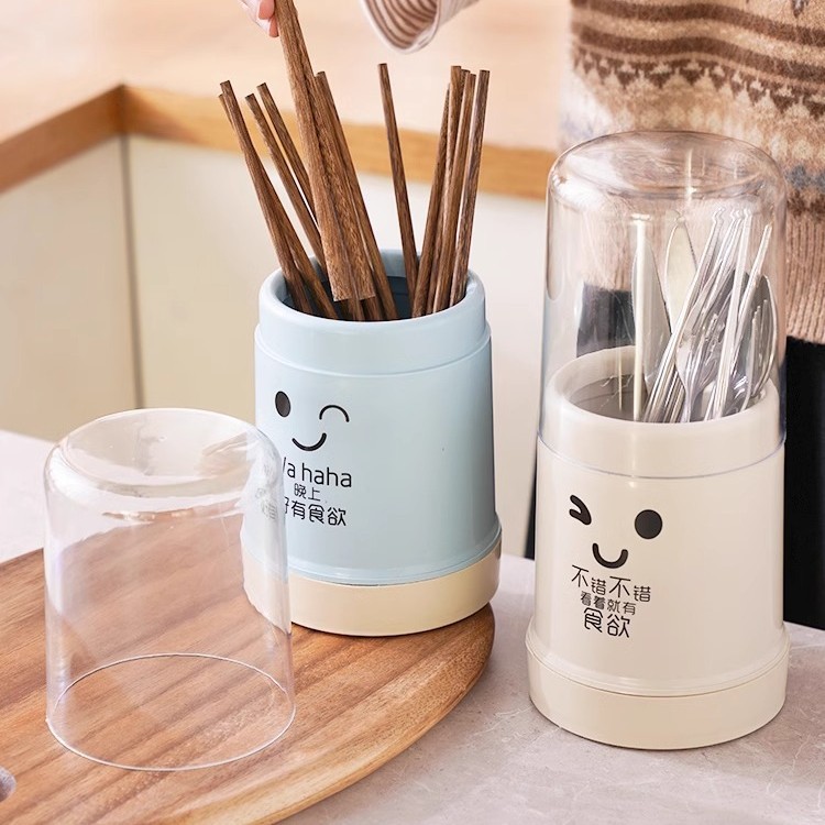 [Titular de palillos de drenaje engrosado] palillos a prueba de polvo jaula vajilla de cocina cuchara caja de almacenamiento palillos cesta palillos domésticos cubo