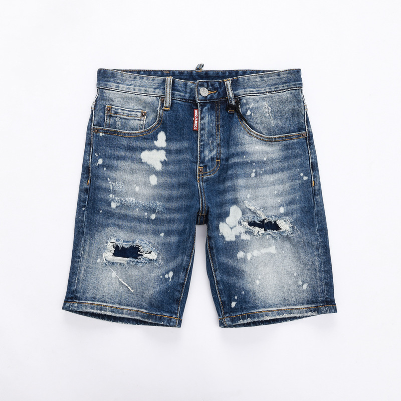 2024 Summer New Ripped Tight Waist Quality Patch D2 Quality Jeans and Shorts for College Students 5 Points 2024 Summer New Ripped Tight Waist Quality Patch D2 Quality Jeans and Shorts for College Students 5 Points
