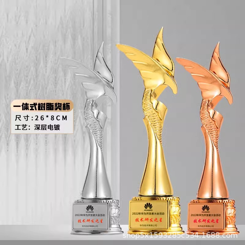 Trofeos de resina grabado metal artesanía decoración alta sensación de danza creativa estrella de pentagramas medalla pulgar personalizada