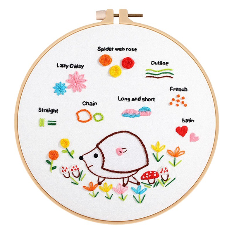 Original DIY bordado hecho a mano paquete de material animal bicicleta puntada combinación de nivel de entrada principiante práctica transfronteriza Inglés