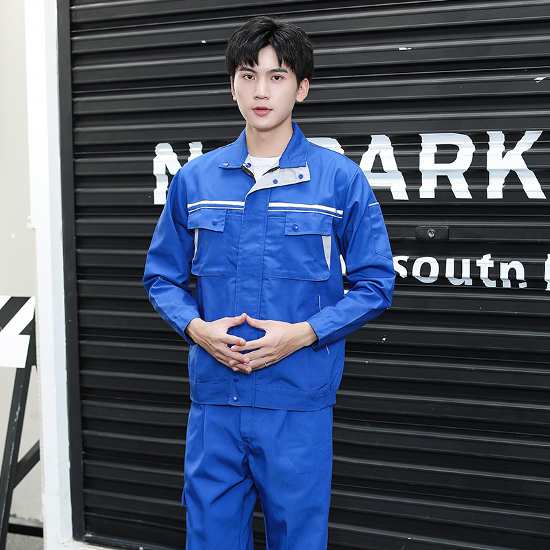 春秋帆布劳保服工作服男耐磨耐脏加厚磨毛工装长袖车间汽修服定制|undefined