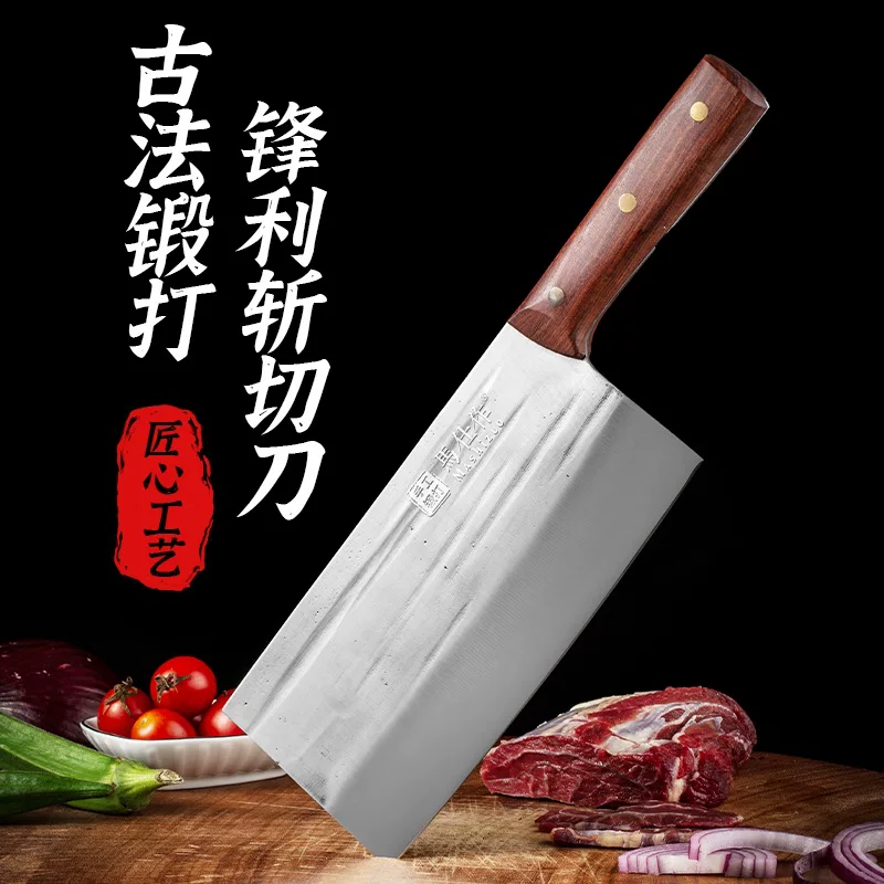 Подлинно кованый старый черный кузнец старый ручной красный сандаловидный рукоять нож резец лезвие острый рез нож разделать ребра курица нож