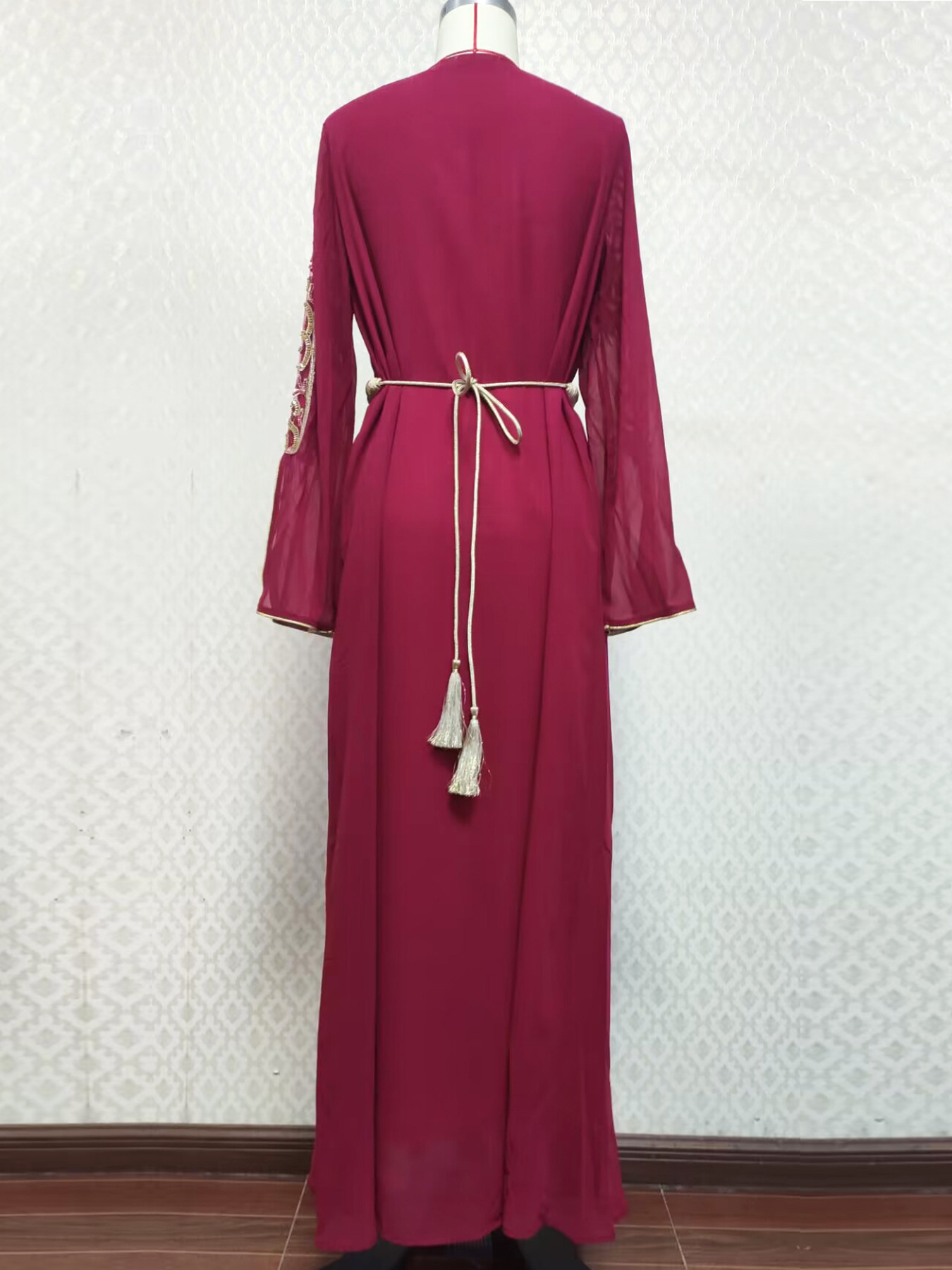 3737 Gurban Arab Dubai Foreign Trade Embroidery Appliqué Dress Muslim Party Dinner Robe