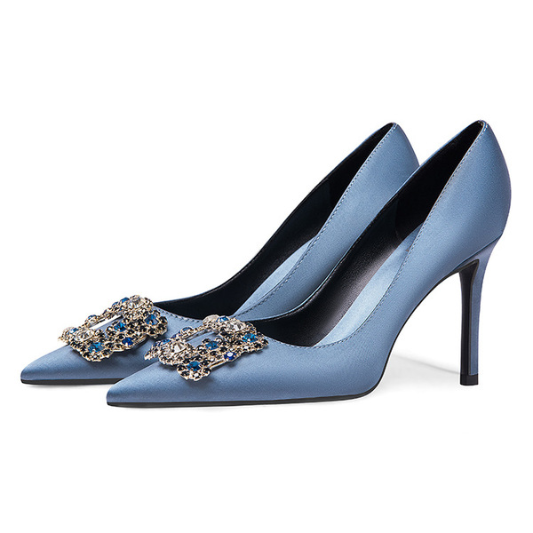 High heels for events pointed-toe stiletto heels made of satin