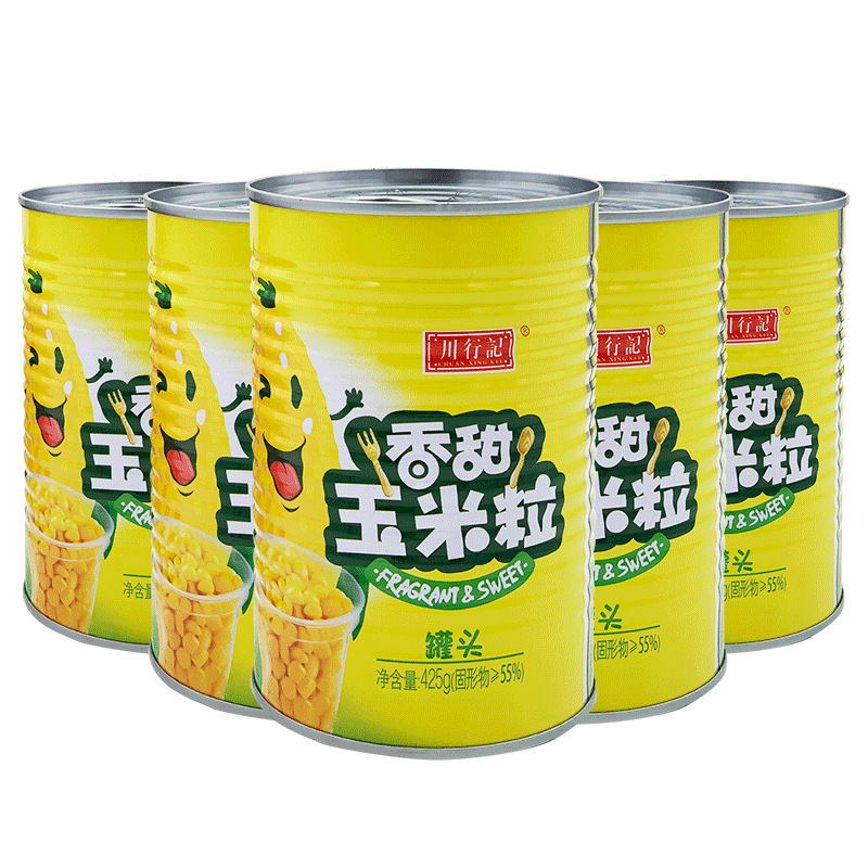 玉米罐头粒即食甜玉米粒425g*1罐沙拉新鲜榨汁甜嫩黄金松仁带拉环|ru