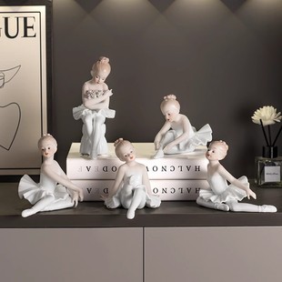 Modern minimalist ballet girl ceramic ornaments home living room wine cabinet TV cabinet decorations European gift wholesale