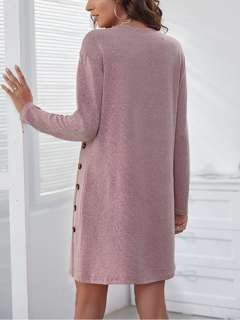 Autumn Winter Casual Loose round Neck Long Sleeve Women Dress Women