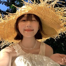 帽子女夏遮阳帽防晒帽沙滩帽女大沿帽海滩度假旅游太阳帽拉菲草帽