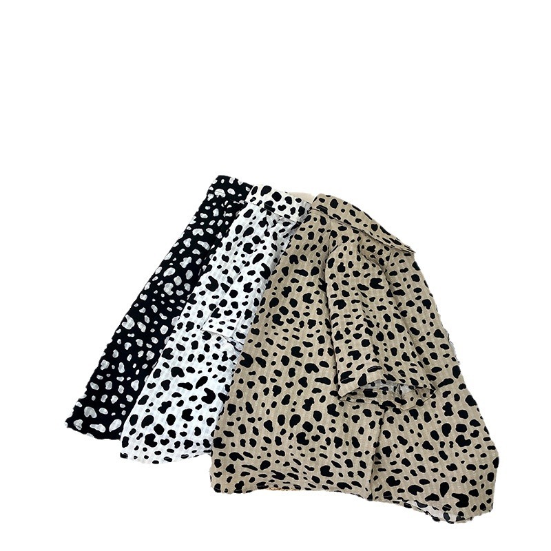 Ropa de verano para niños, camiseta de manga corta para bebés, nuevo estilo, para niños y niñas, estilo coreano, estampado de leopardo, camiseta fina de una pieza, venta al por mayor