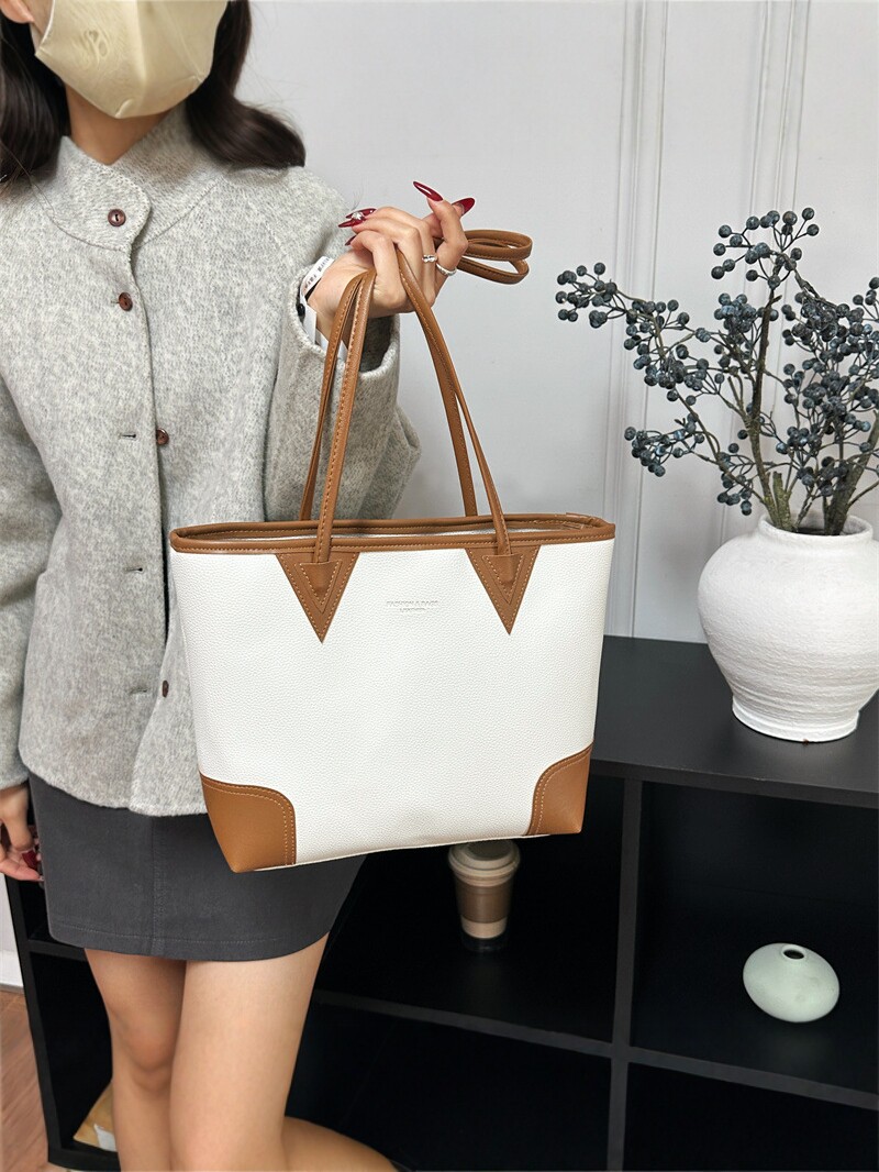 Bolso Tote de Hombro para Mujer de Cuero Sintético PU con Gran Capacidad y Cierre de Cremallera para Uso Diario image 5