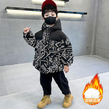 男童反光连帽棉衣外套冬季新款羽绒棉服宝宝面包服厚棉袄保暖炸街