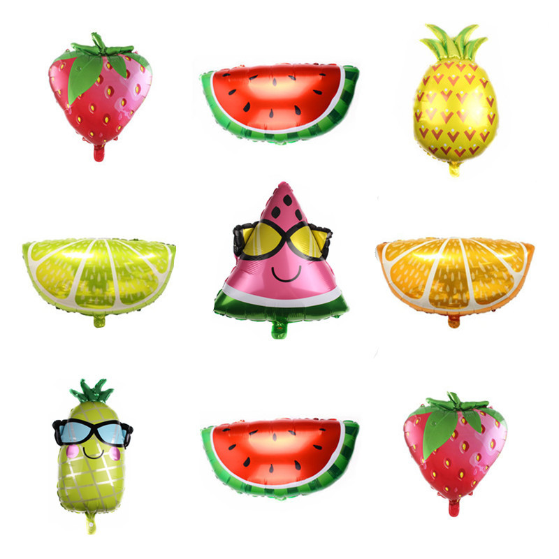 新款西瓜菠萝草莓香蕉葡萄造型水果铝膜气球婚庆生日派对气球批发