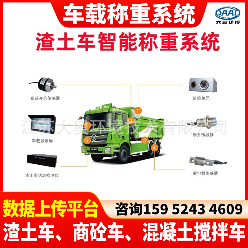 渣土自卸车车载称重系统方案翻斗货车智能超载报警管理管控称装置