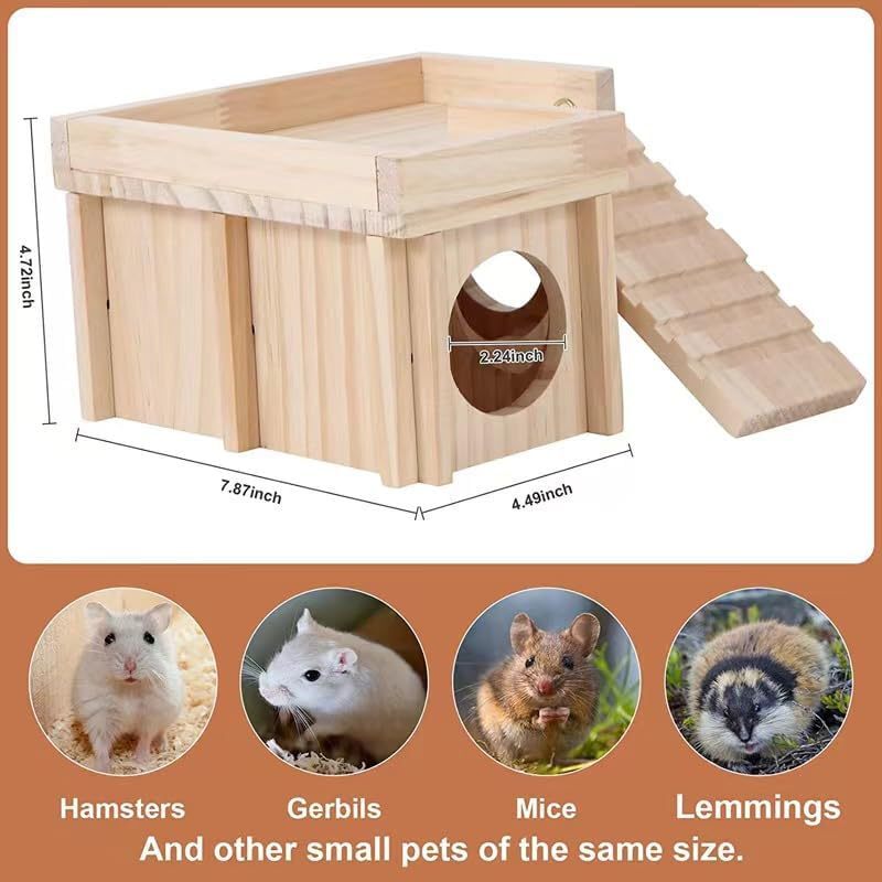 木製ハムスター迷宮トンネル梯子付居室よけ屋玩具巣造景用品小屋生息地籠|undefined