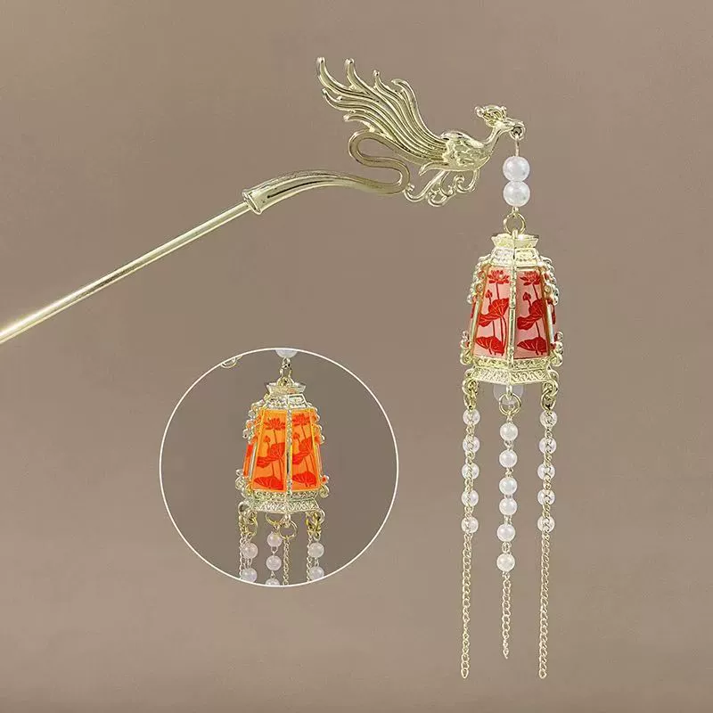 Феникс, китайская заколка с кисточками, лампа, металлог flashlight, универсальный аксессуар для волос