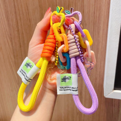 Ins携帯ストラップ編み紐キーホルダーかわいい甘いチェーンバッグストラップ学生カップルカバン装飾