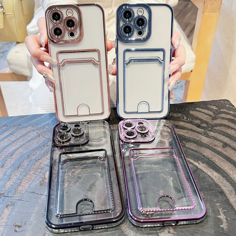 Apple 13 Phone Case, Suitable for iPhone 15, Samsung S23 Ultra Card Holder Protective Case, Full Edge Protection, Anti-Slip Electroplating Apple 13 Phone Case, Suitable for iPhone 15, Samsung S23 Ultra Card Holder Protective Case, Full Edge Protection, Anti-Slip Electroplating