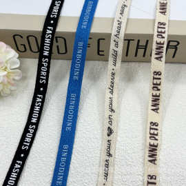 1cm新款字母印花织带后领条裤边包边家纺沙发鞋帽包边带服装辅料