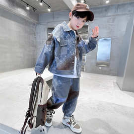 儿童装男童秋装套装2025新款春秋款大童酷帅气运动男孩秋季牛仔潮