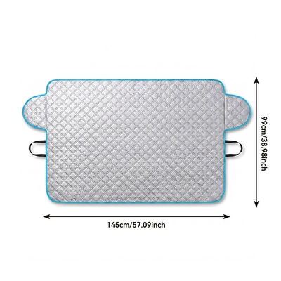 anti-frost and anti-freeze car – Car snow shield - diamond-pattern-front-panel-blue-trim
