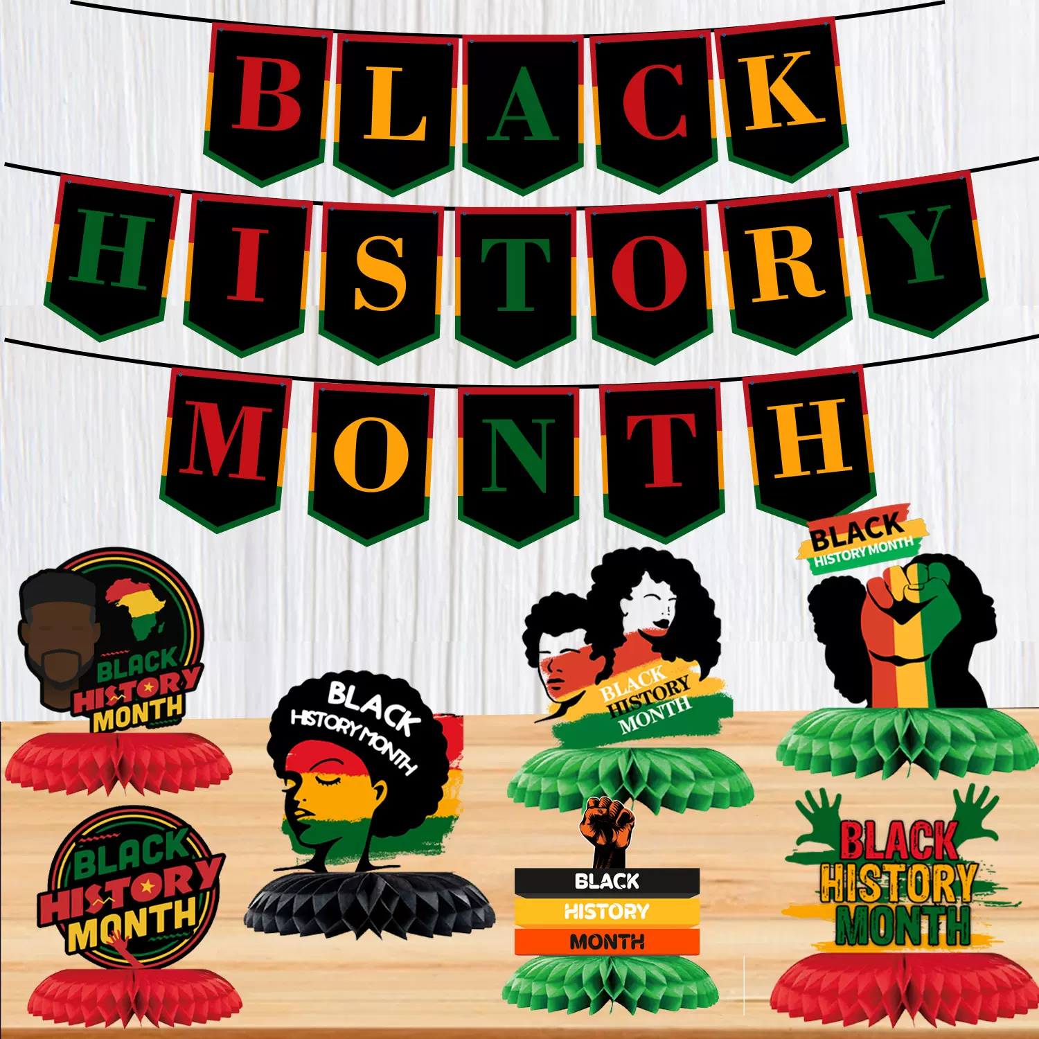 美国解放日蜂窝摆件六月节派对装饰蛋糕插件贴纸螺旋挂饰拉旗套装