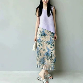 三宅女装无袖上衣流苏印花半裙套装气质减龄百搭度假风两件套洋气
