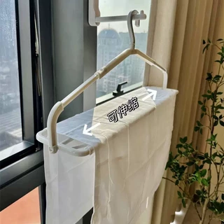 大衣架晒被子床单专用可伸缩杆加长大号家用阳台晾晒被套浴巾神器