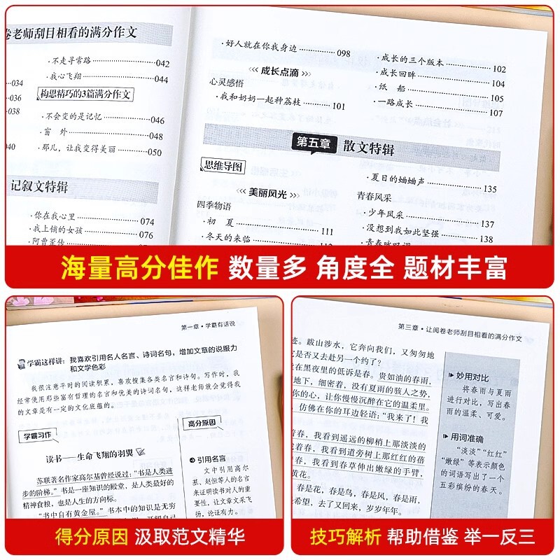 中学受験向けフルスコア作文集 2025年人民教育版 中学生向けフルスコア作文集 優秀作文指導厳選書籍|undefined