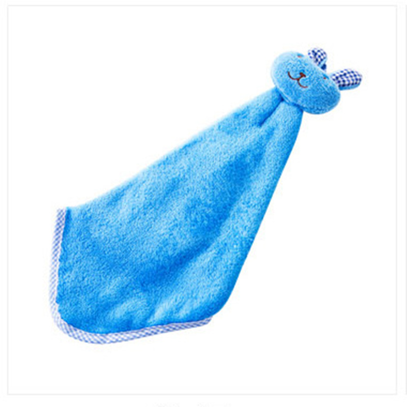Lindo conejo toalla de mano engrosada colgando de lana de coral absorbente toalla de mano cocina baño colgando toalla de mano