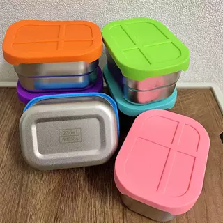 ins密封盒304不锈钢硅胶盖保鲜零食盒防漏便当蘸料碟收纳盒酱料碟