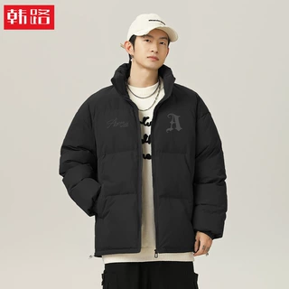 定制/Custom 哥特字母印花立领棉服男冬季保暖面包服下摆可调棉衣